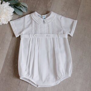 White Heirloom Lace Button Belt Creeper Feltman Brothers Special Occasion NEW